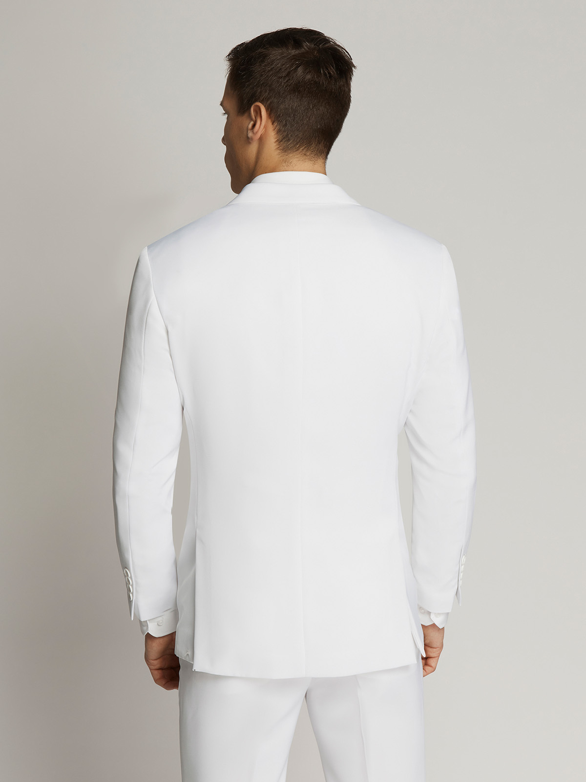 Vegas Fine Twill Plain Microfibre Suit White - Ambassador Collection