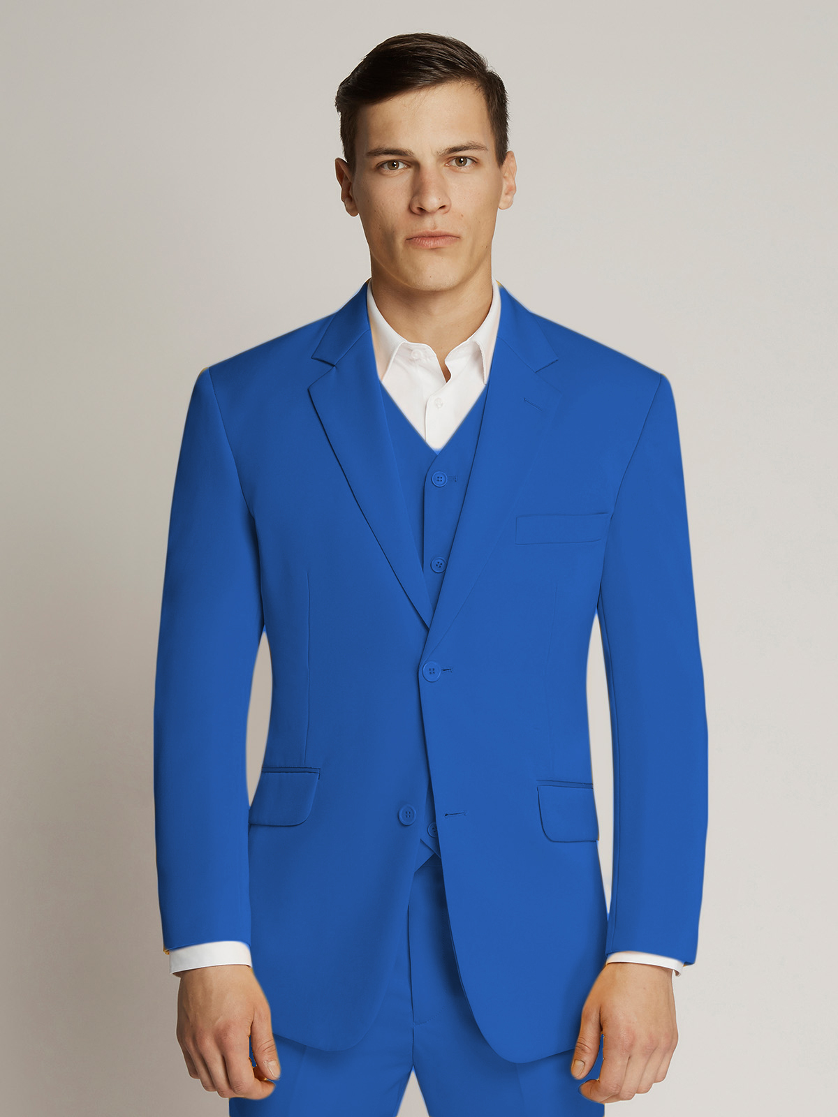 Men's Royal Blue Twill Slim Fit Suit Jacket
