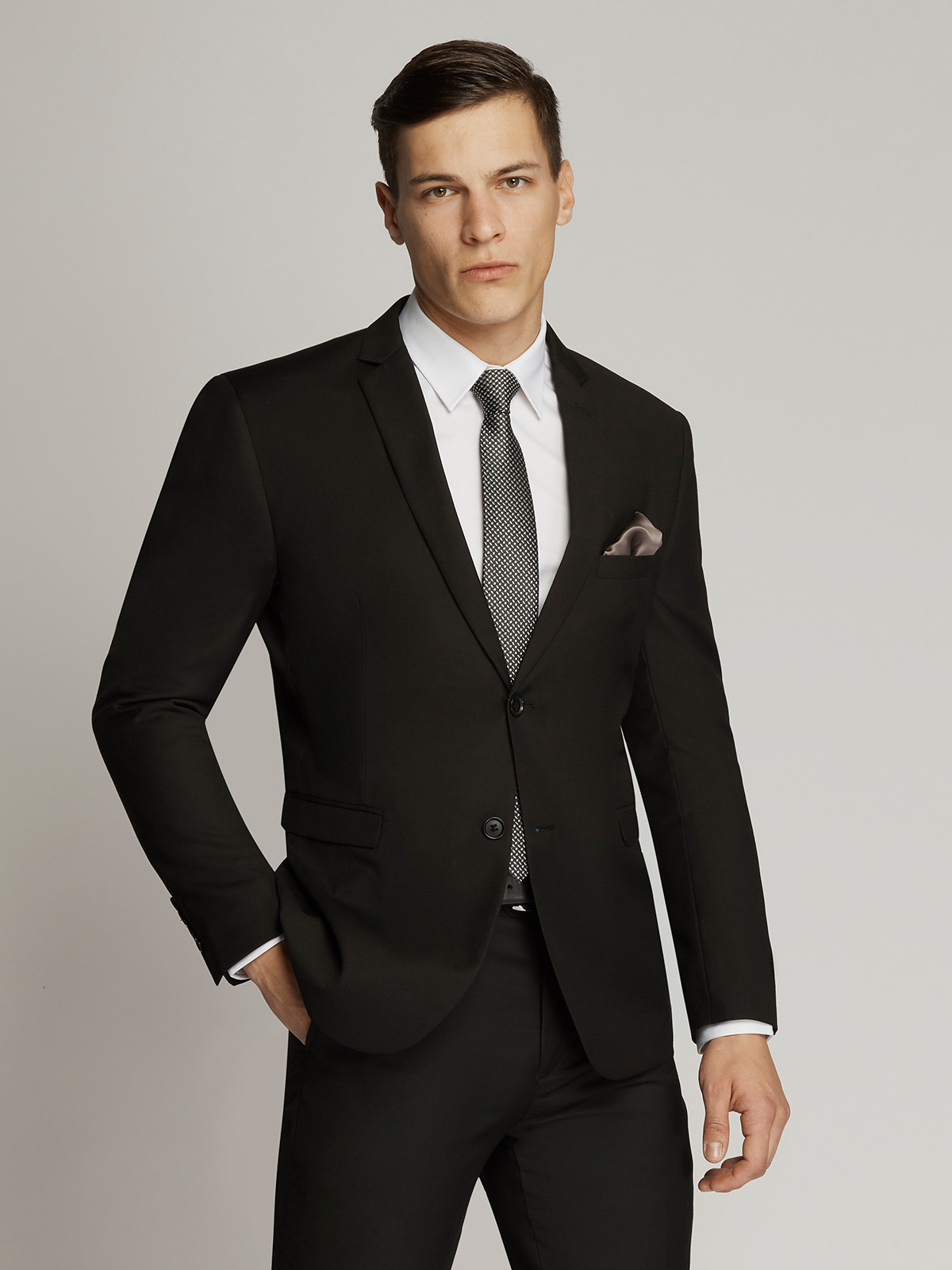 James Fine Twill Suit Black - Bellaggio