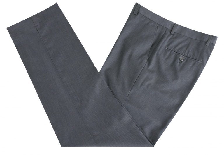 Mens Self Stripe Flat Front Trousers - Scuzzatti
