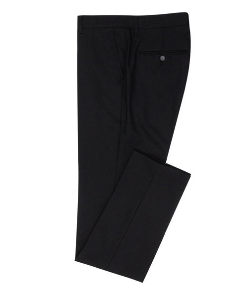 Thomas Micro Check Navy Trousers Black