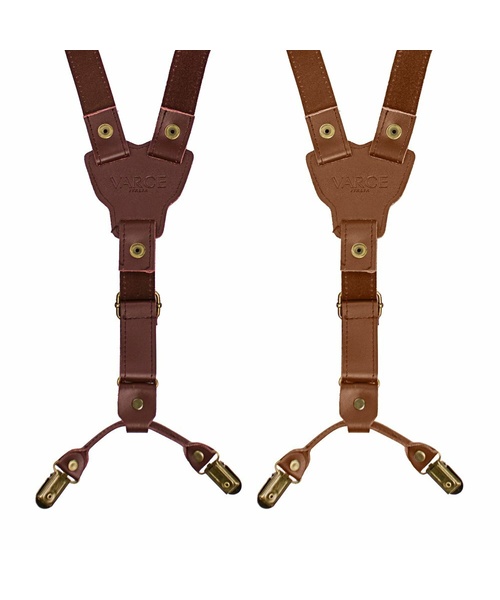 Leather Adjustable Y-Back Braces Suspenders