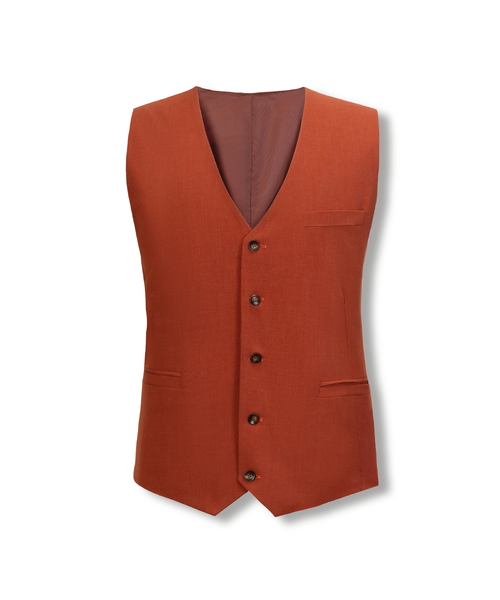 Stallone Plain Weave Stretch 5 button vest  