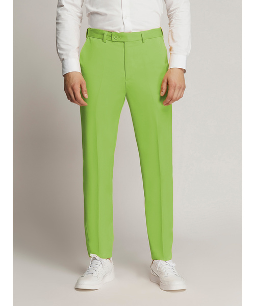 Vegas Fine Twill Plain Microfibre Trousers Lime Green