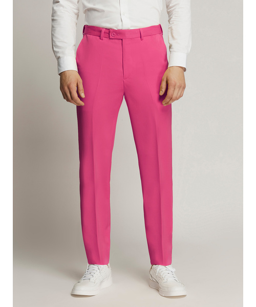 Vegas Fine Twill Plain Microfibre Trousers Pink