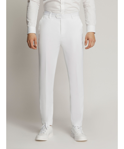 Vegas Fine Twill Plain Microfibre Trousers White