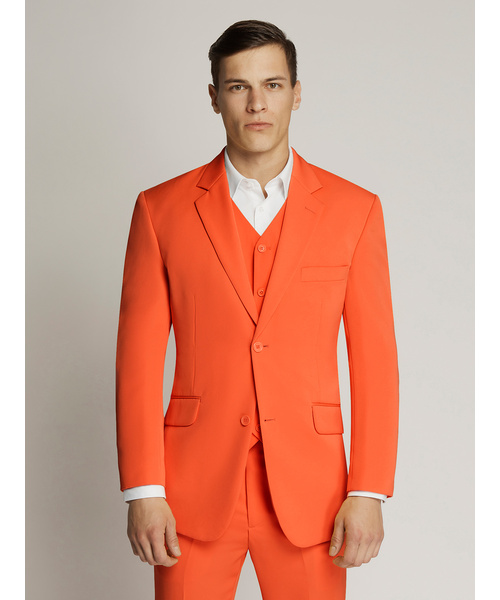 Vegas Fine Twill Plain Microfibre Suit Orange