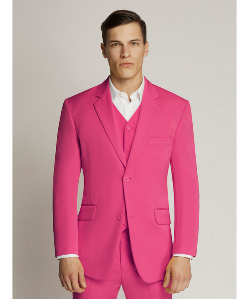 Vegas Fine Twill Plain Microfibre Suit Pink
