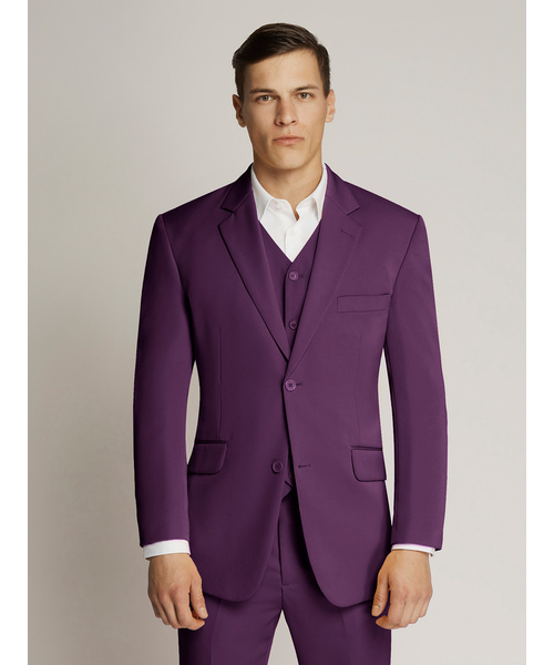 Vegas Fine Twill Plain Microfibre Suit Purple