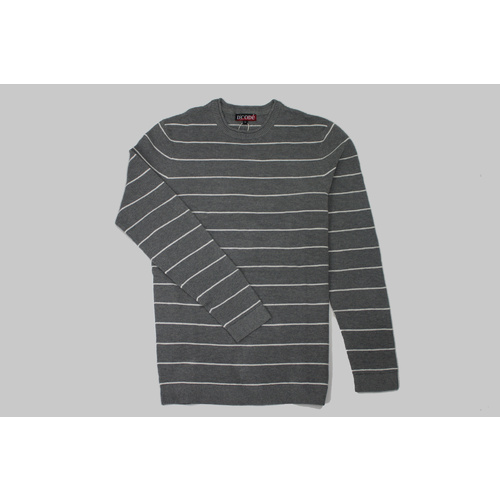 D. Code Rib Striped Sweater Grey