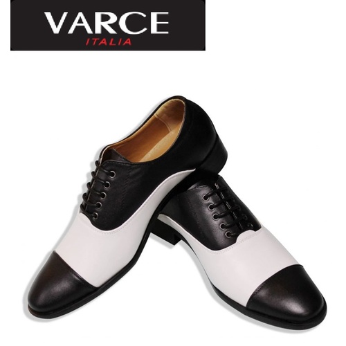 Brogue Gatsby Lace Up B&W Leather Shoes