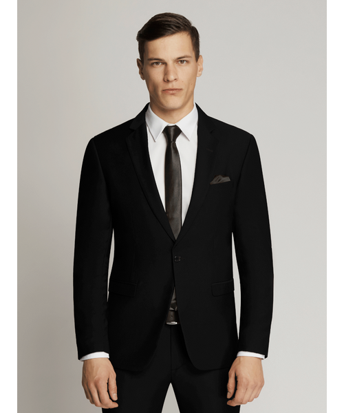 Harry Square Weave Plain Slim Fit Suit Black