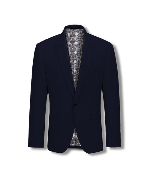 Stallone Plain Weave Stretch Suit Navy