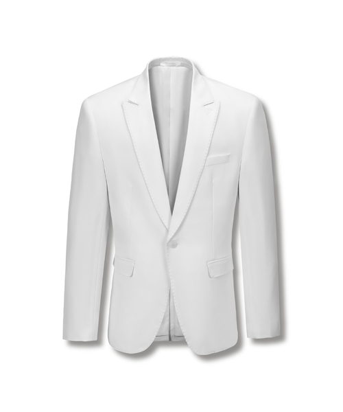 Stallone Plain Weave Stretch Suit White