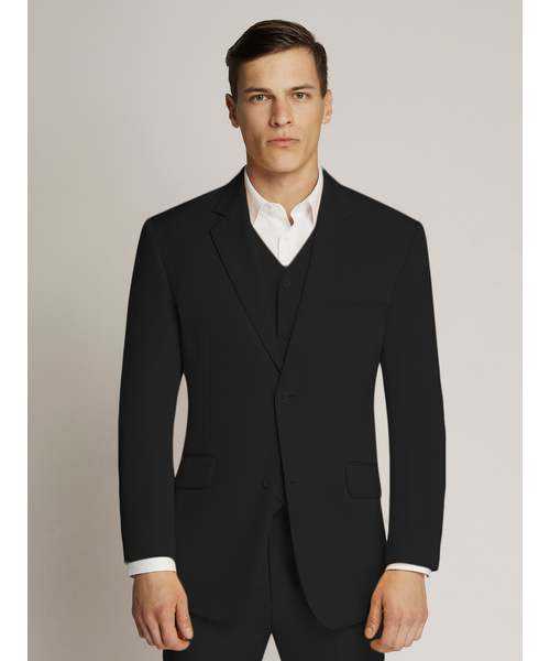Vegas Fine Twill Plain Microfibre Suit Black