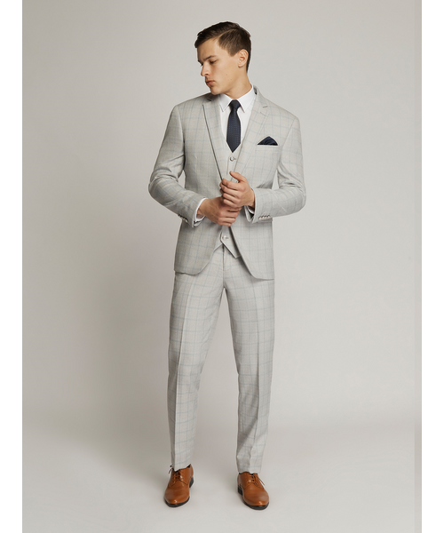 Langcaster Windowpane Trouser Grey