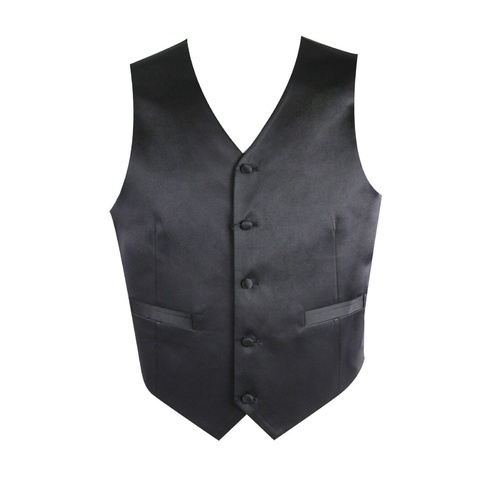 Vegas Satin Suit Waistcoat Black